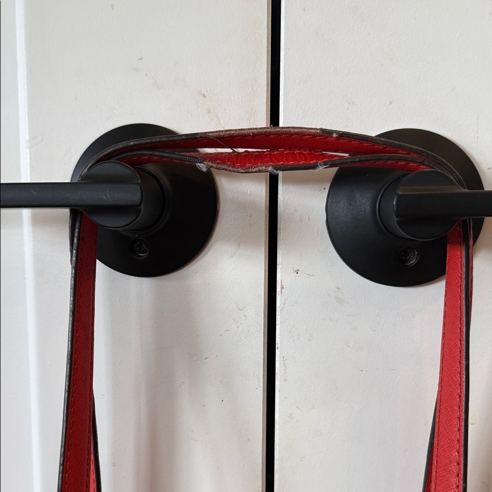 Michael Kors Red Orange tote Bag coated leather gold purse handbag MK designer - Picture 3 of 11